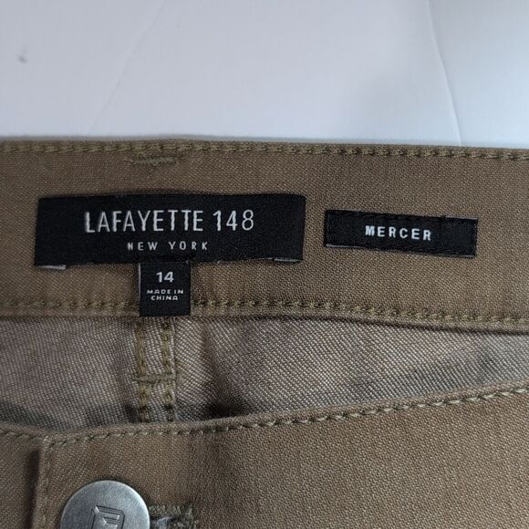 Lafayette 148 Pants Womens 14 Brown Mercer Slim Leg Pants Midrise - Picture 4 of 8
